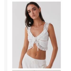 Layla Lace Cami Top - Snow